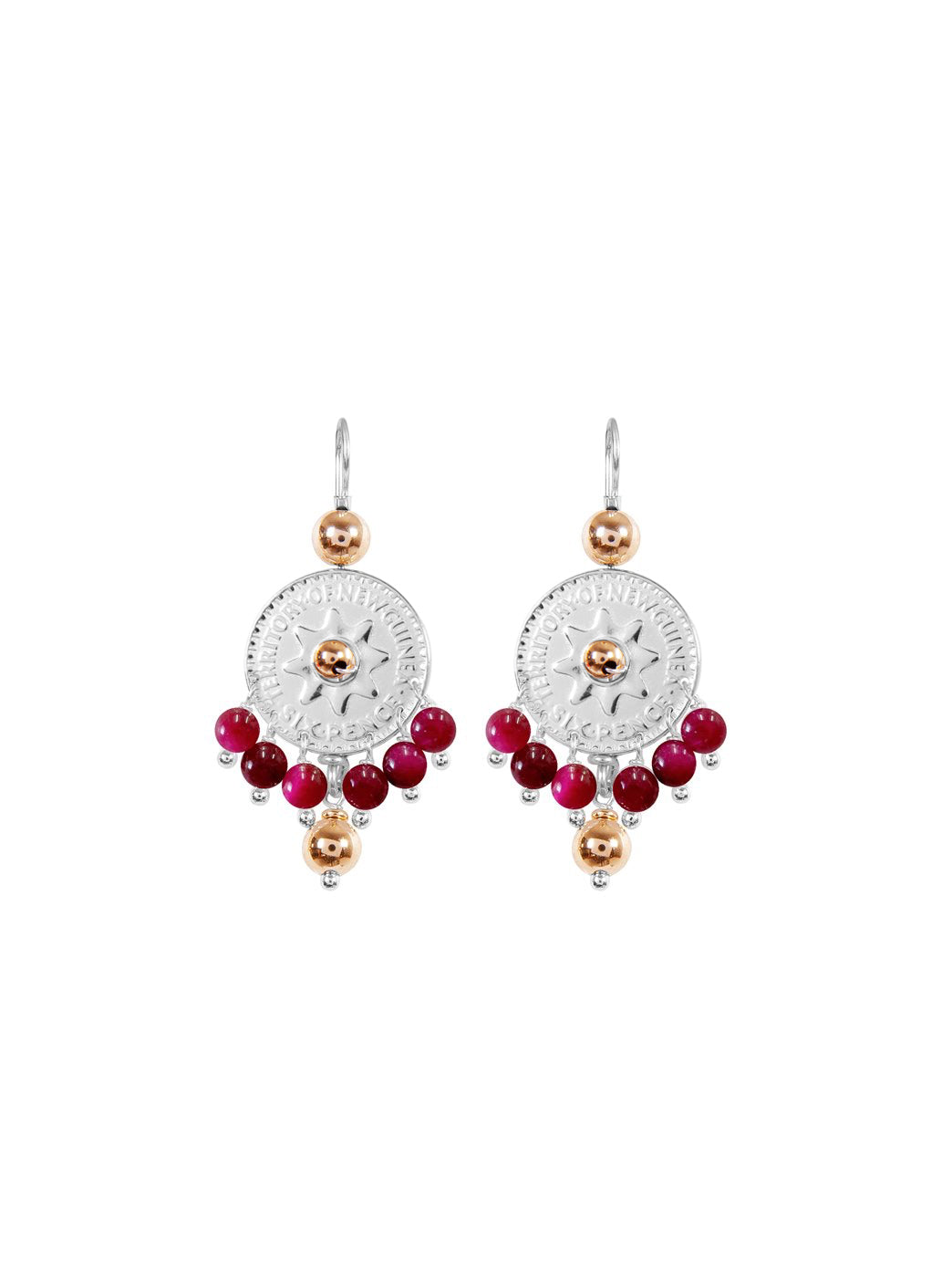 Fiorina Jewellery Joy Earrings Magenta Tigerseye