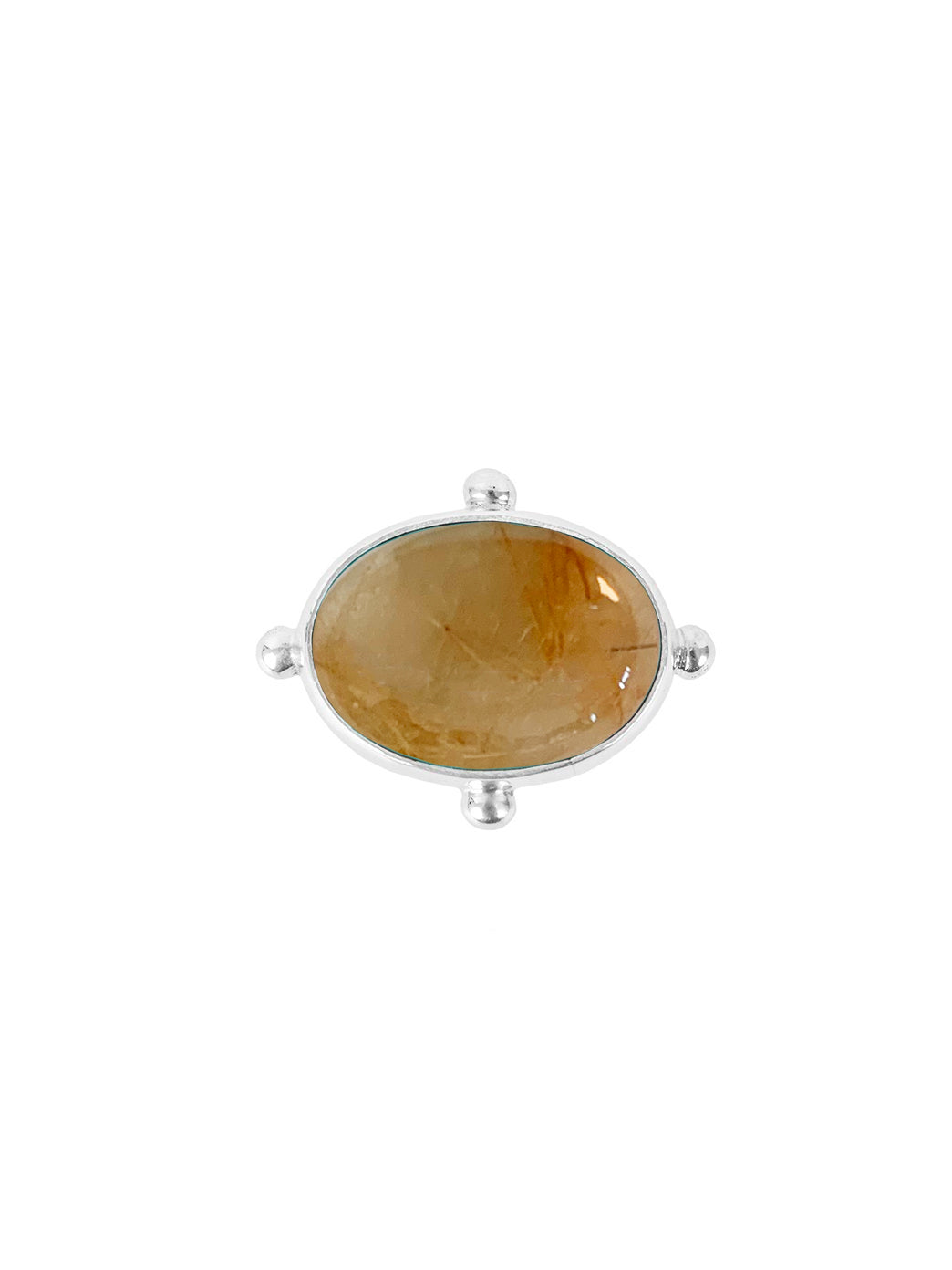 Fiorina Jewellery Large Oval Fishband Ring Rutile Quartz