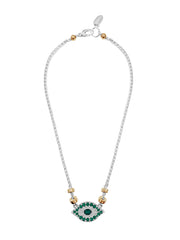 Fiorina Jewellery Oracle Necklace Emerald & White Sapphire