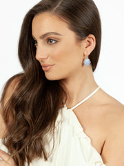 Fiorina Jewellery Oval Button Earrings Chalcedony Model