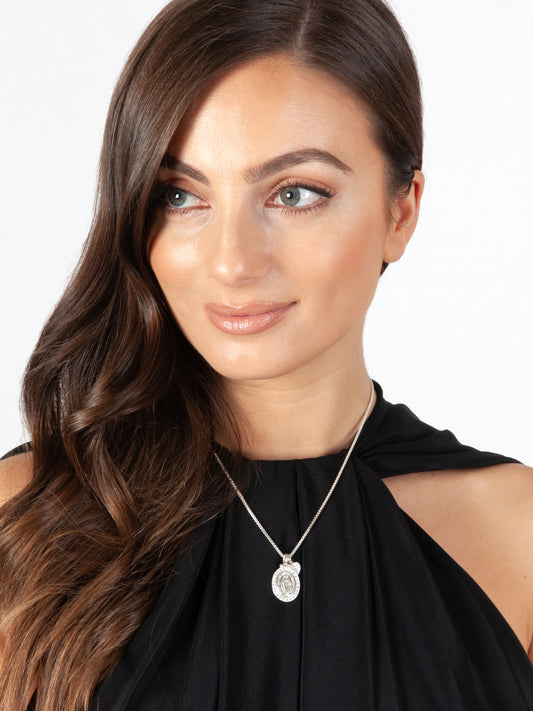 Fiorina Jewellery Saint Mary Medallion Necklace Model