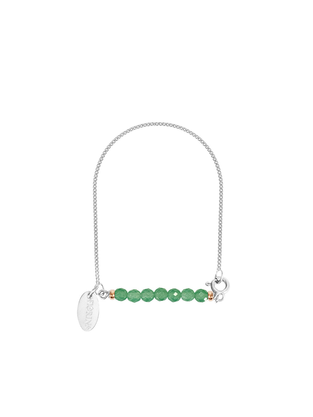 Fiorina Jewellery Silver Friendship Bracelet Green Aventurine