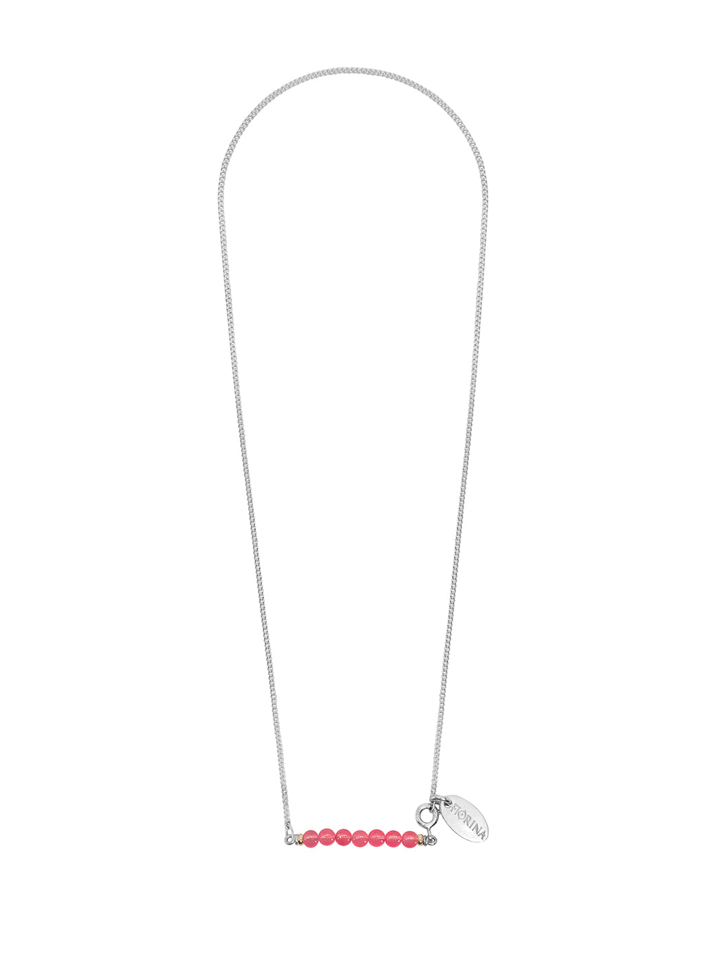 Fiorina Jewellery Silver Friendship Necklace Lolly Pink
