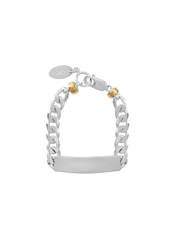 Gold & Diamond Oval ID Bracelet