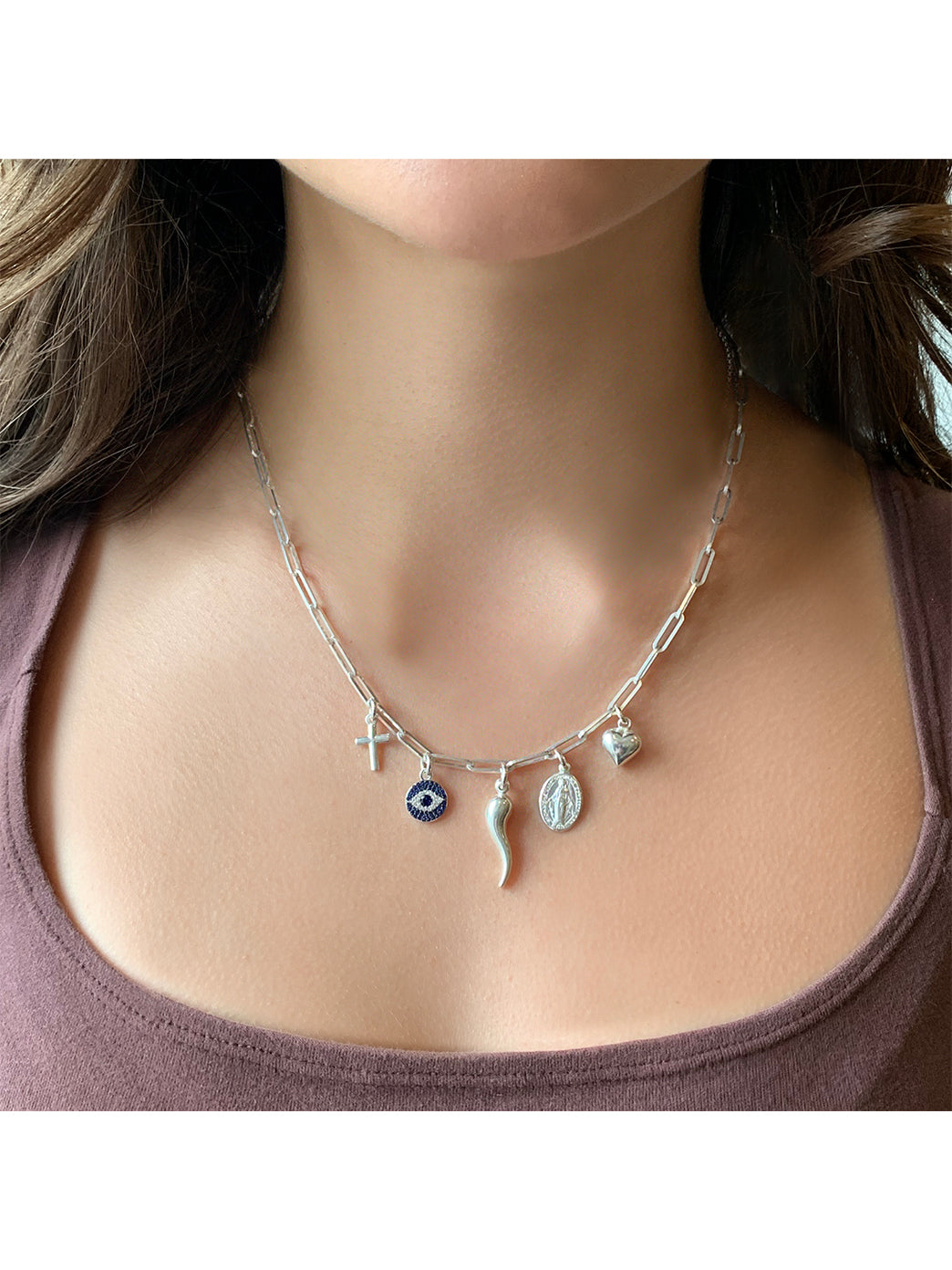 Fiorina Jewellery Silver Trinket Necklace Model