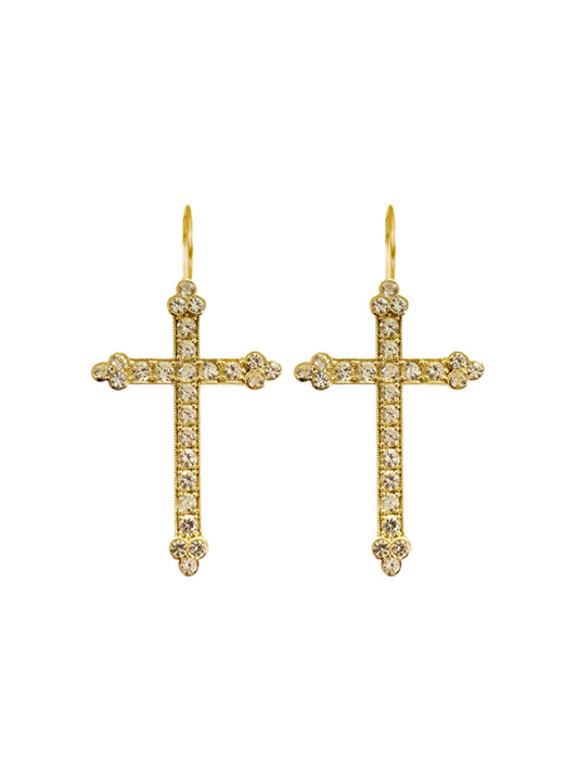 Fiorina Jewellery Victoria Cross Earrings White Sapphire