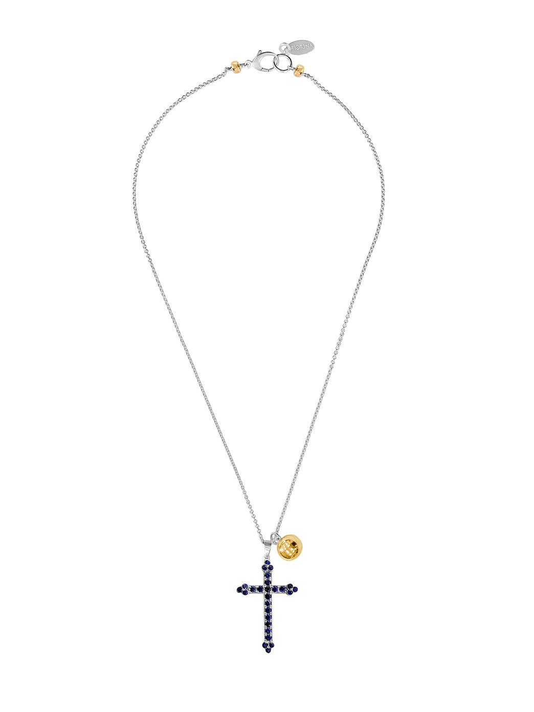 Fiorina Jewellery Victoria Cross Necklace Blue Sapphire
