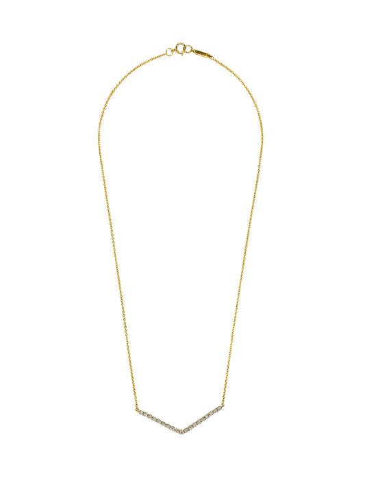 Fiorina Jewellery Yellow Gold Diamond V Necklace