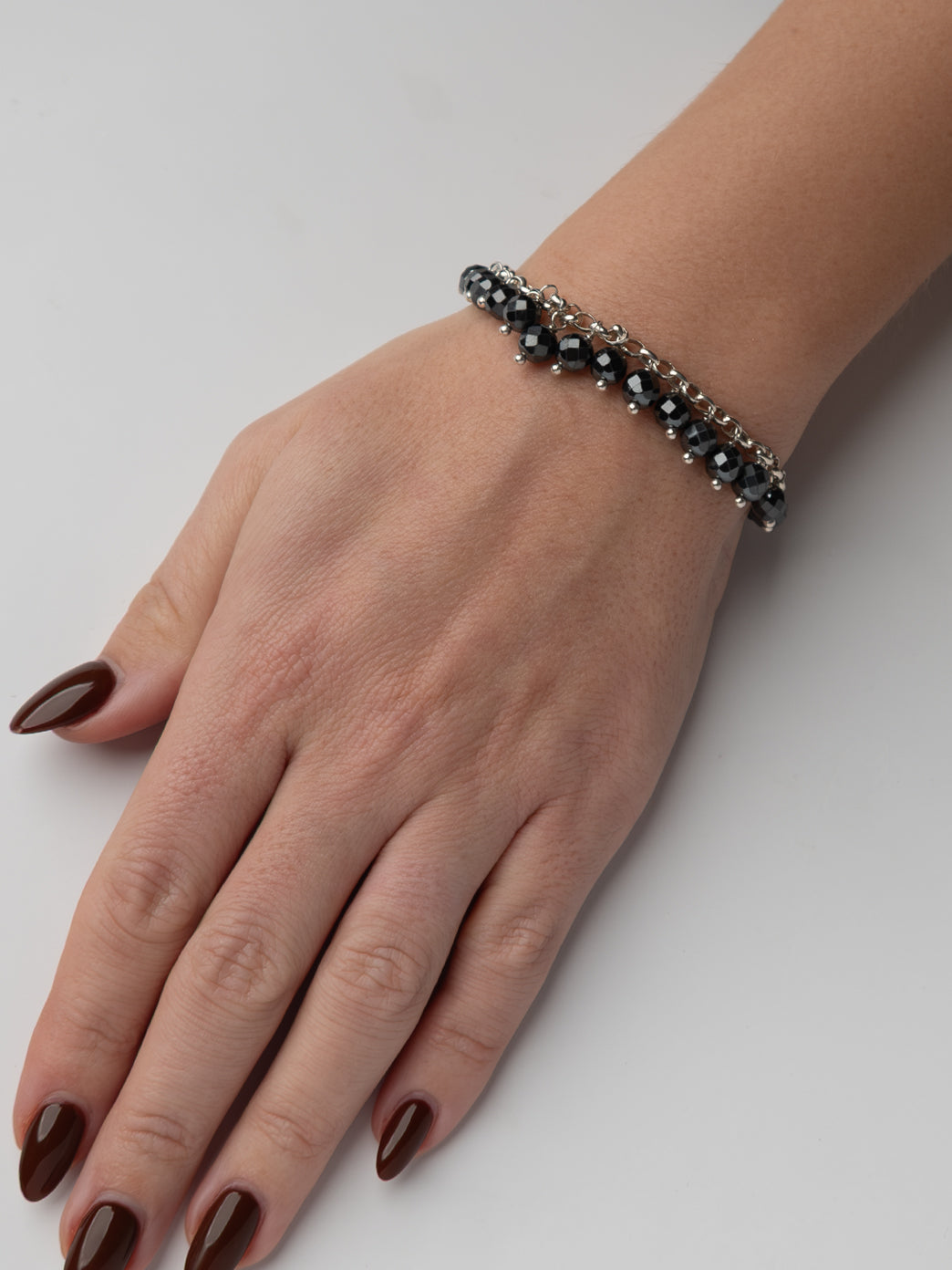 Hematite Raindrop Bracelet with Key Charm