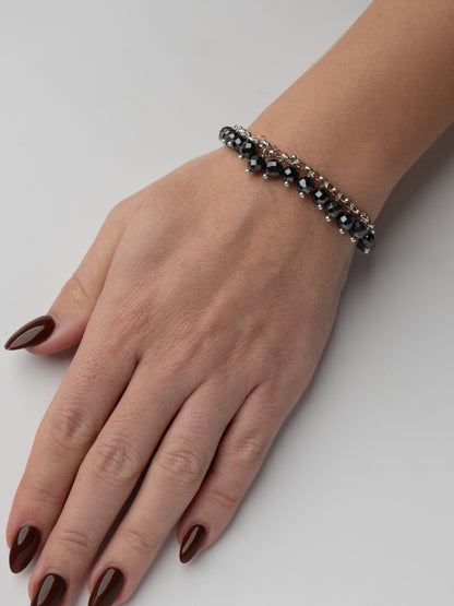 Hematite Raindrop Bracelet with Key Charm