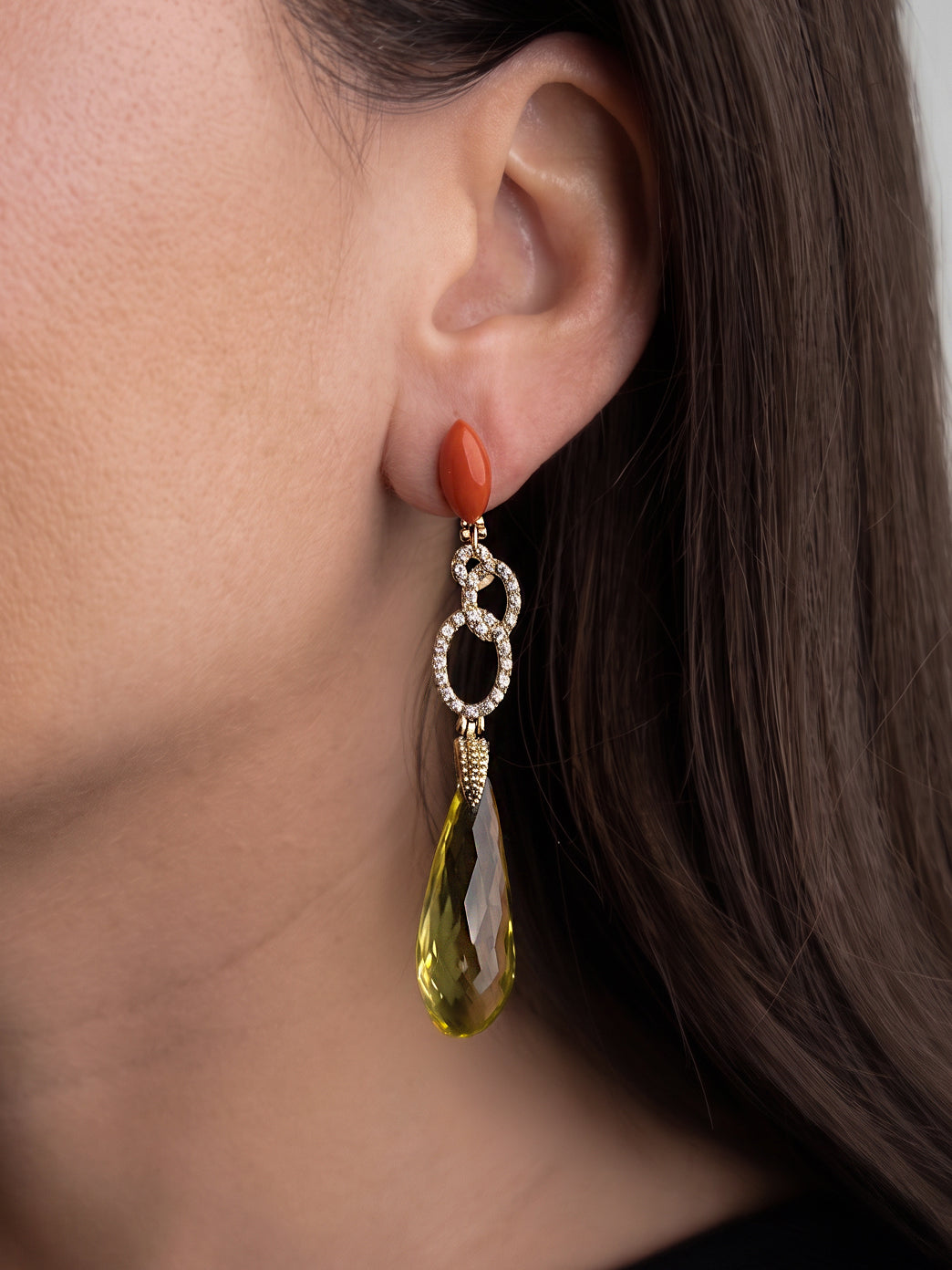 Italian Cocktail Earrings featuring Lemon Quartz