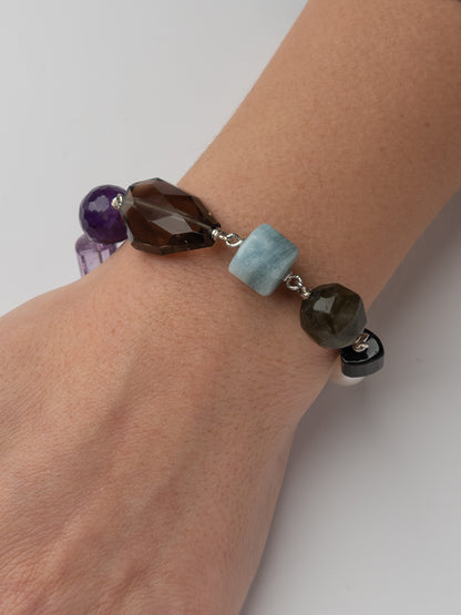 Multi Colour Cool Bracelet with Heart Charm