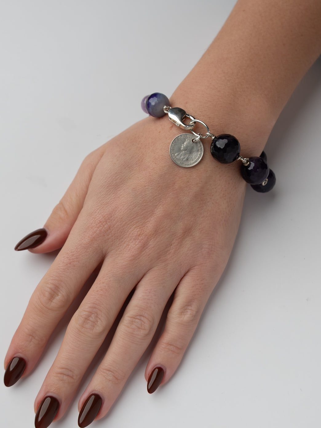 Amethyst Bracelet with Coin