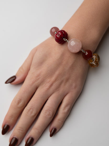 Multi Colour Warm Bracelet with Saint Christopher Charm