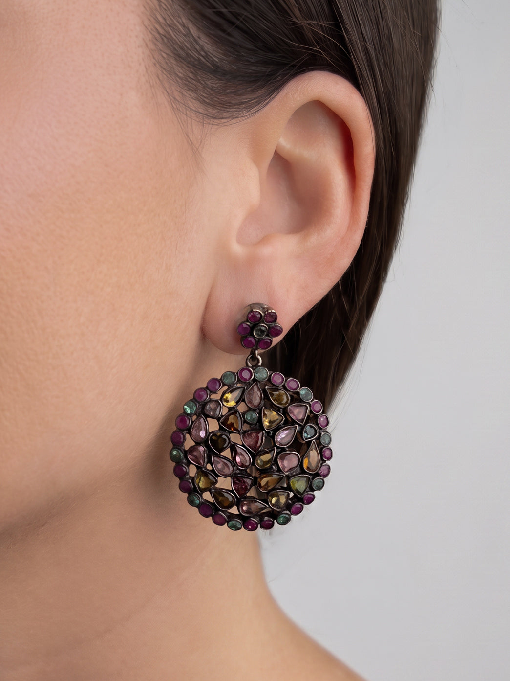Moghul Earrings with Tourmaline