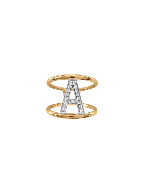 Fiorina Jewellery Diamond and Gold Alphabella Ring A