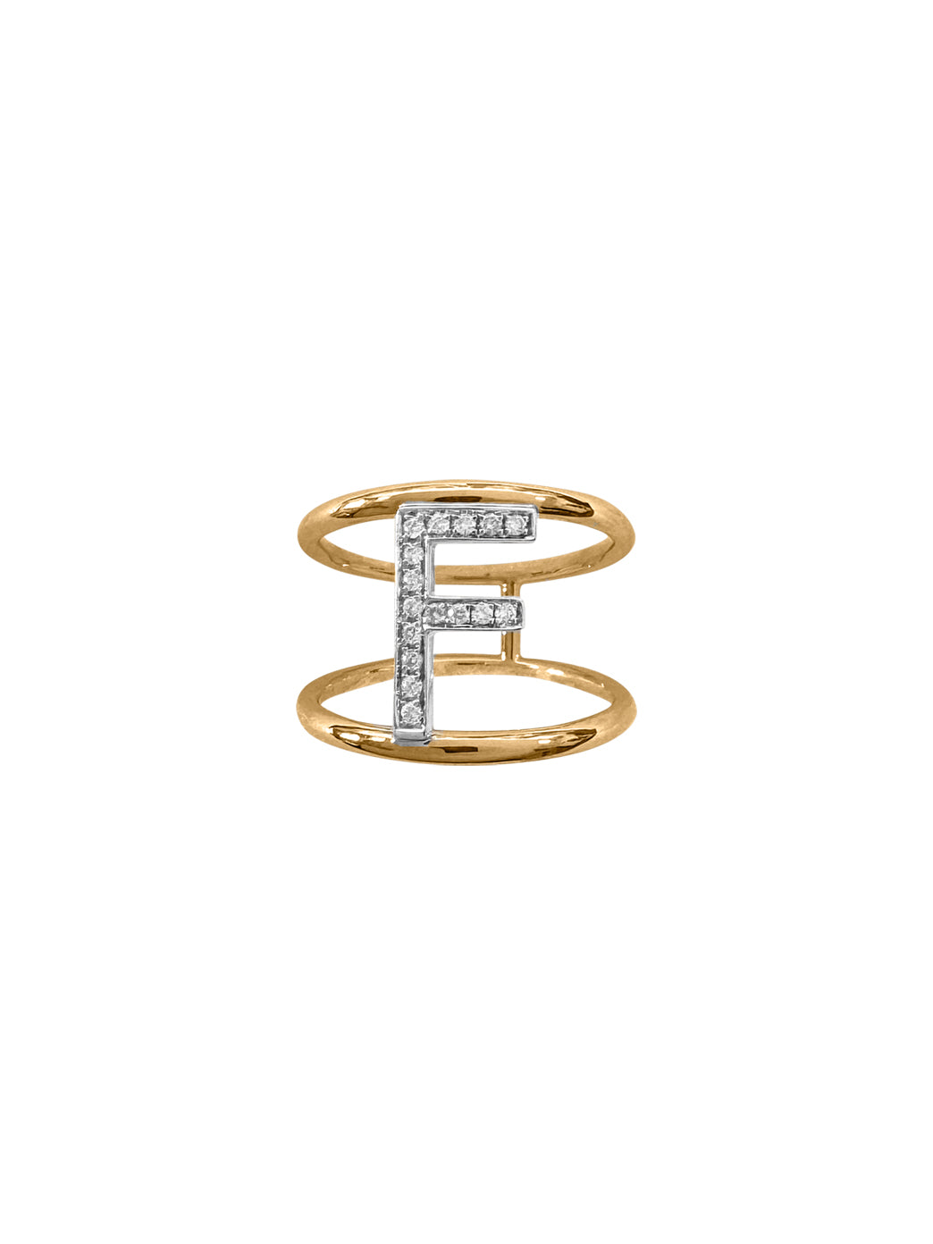 Fiorina Jewellery Diamond and Gold Alphabella Ring F