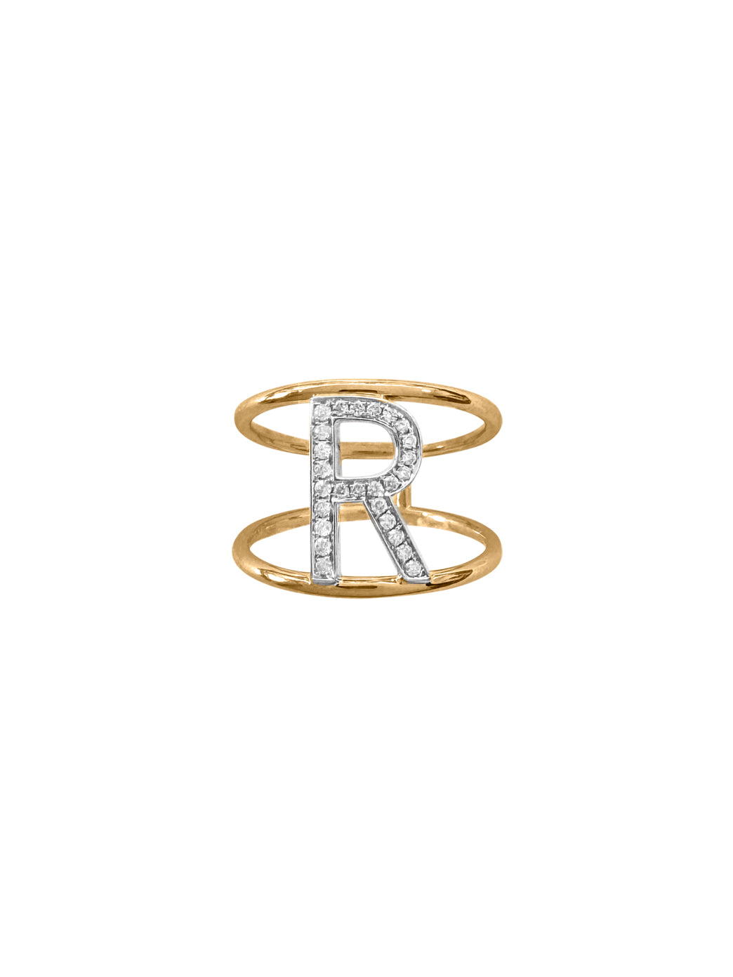 Fiorina Jewellery Diamond and Gold Alphabella Ring R
