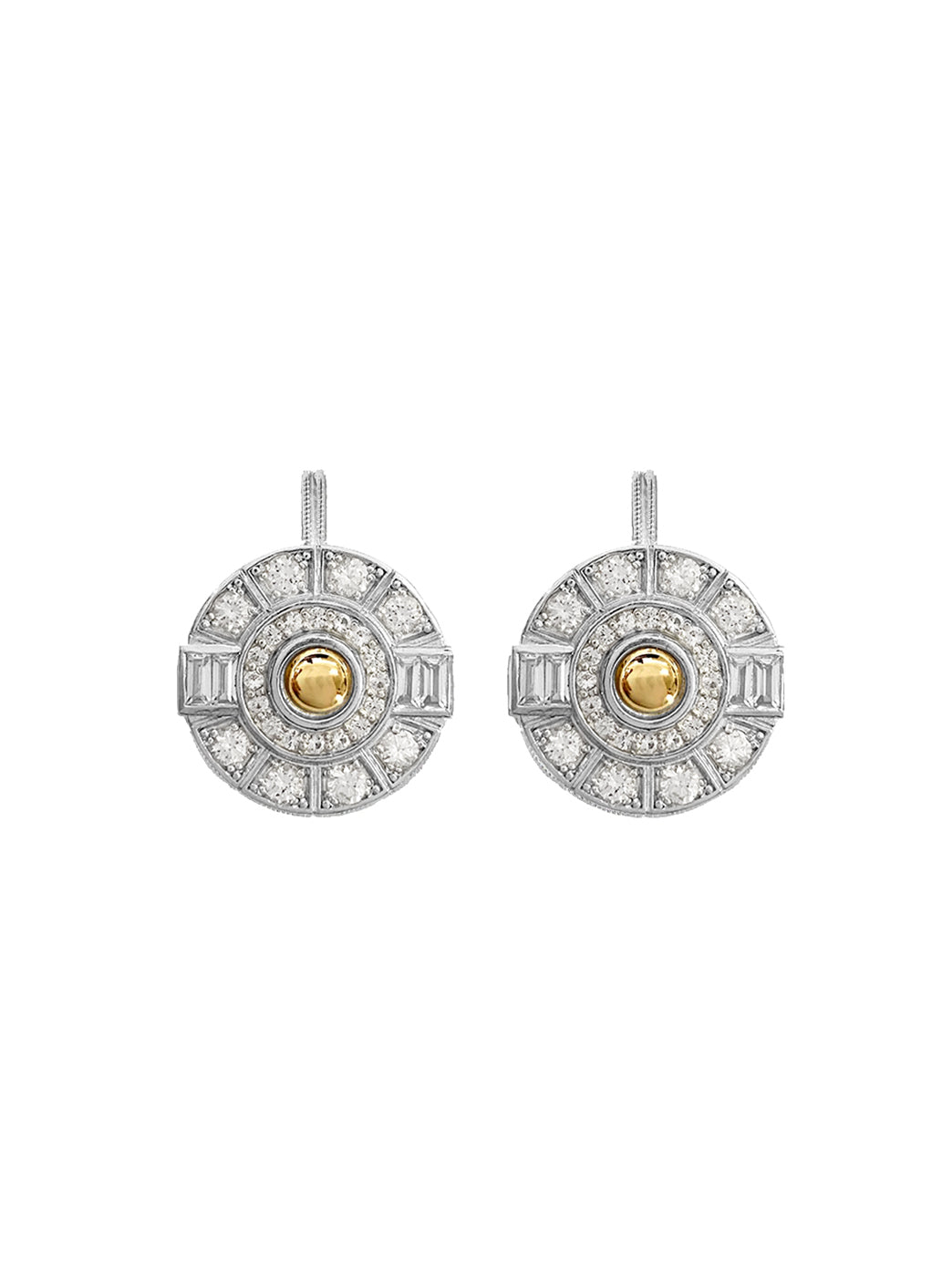 Fiorina Jewellery Aztec Earrings White Spinel