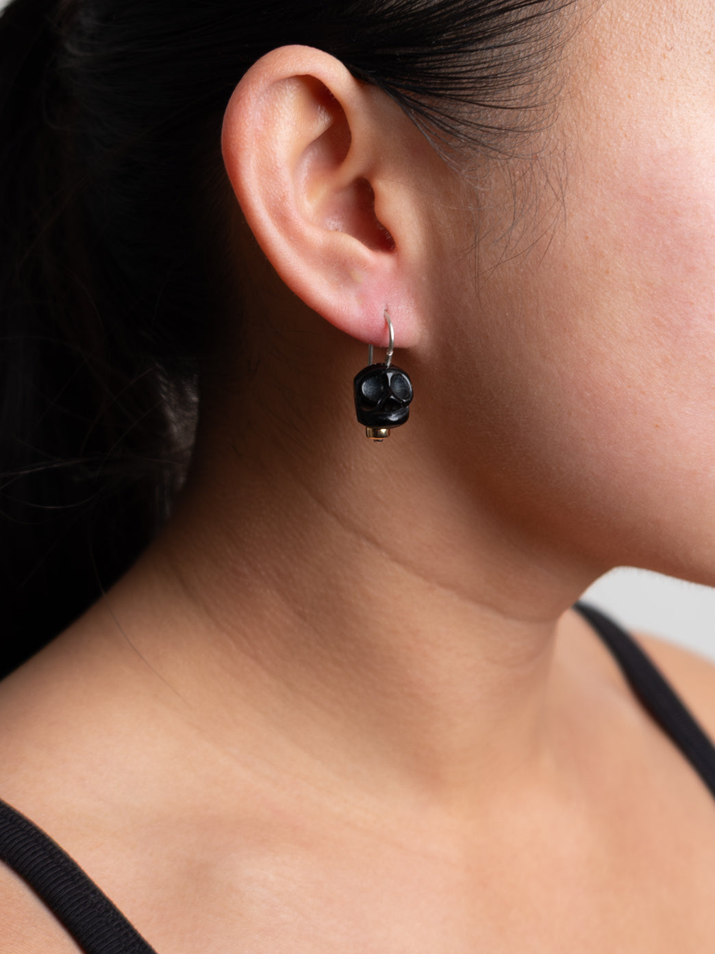 Fiorina Jewellery Black Onyx Skull Earrings