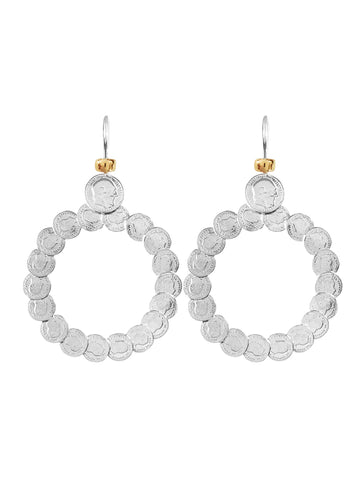 Gold & White Sapphire Hoops