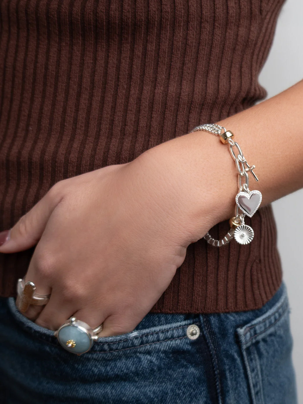 Fiorina Jewellery Crystal Charm Bracelet Model