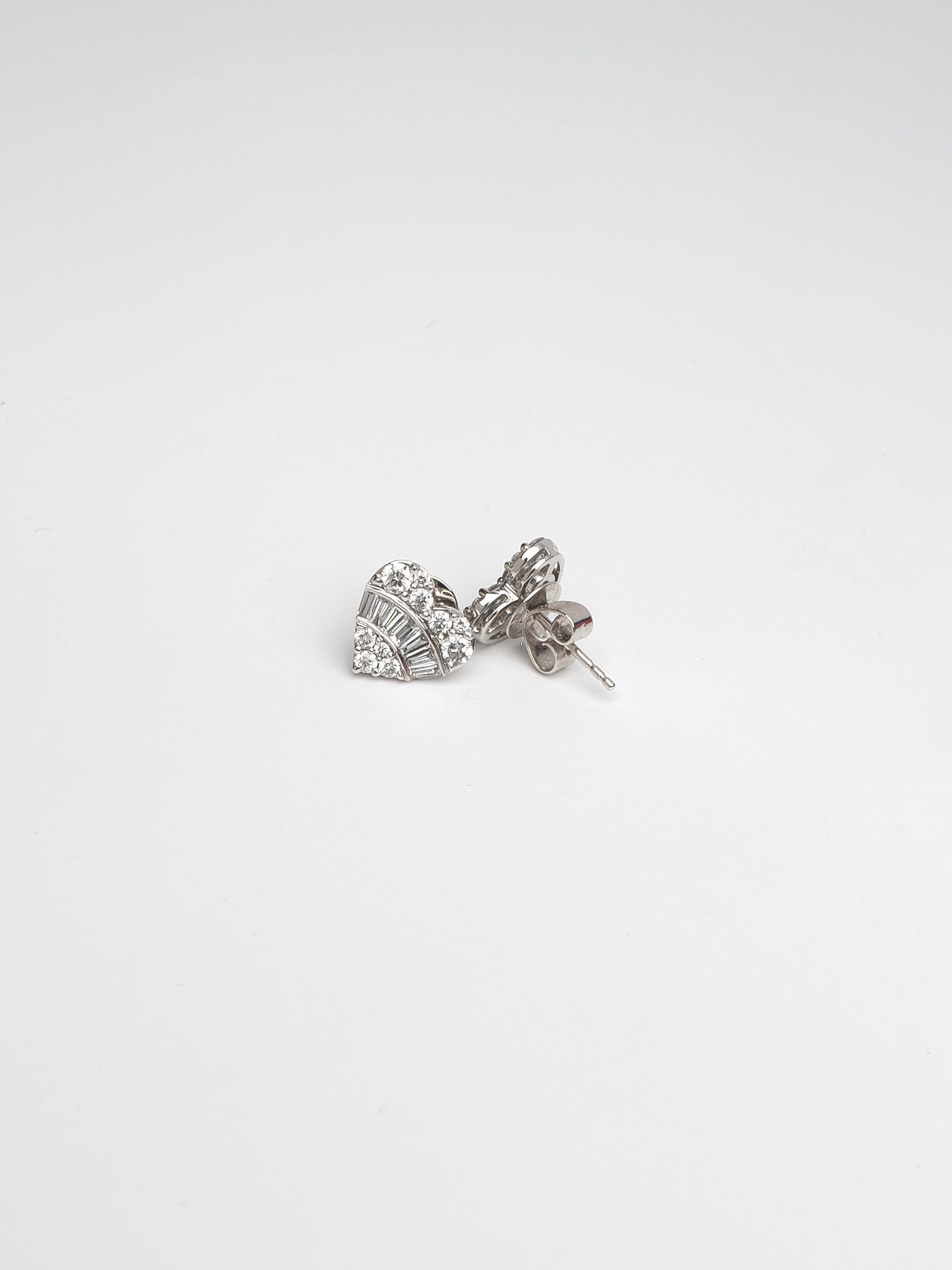 Diamond Earring Heart Studs