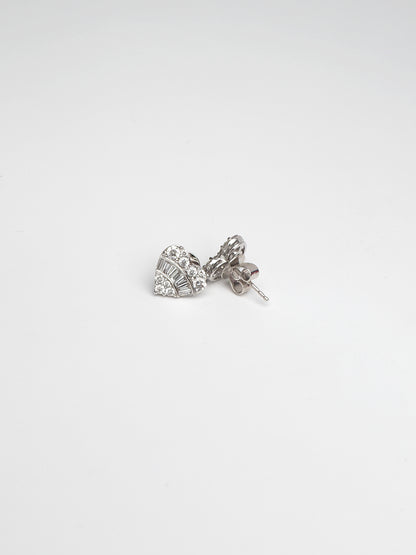 Diamond Earring Heart Studs