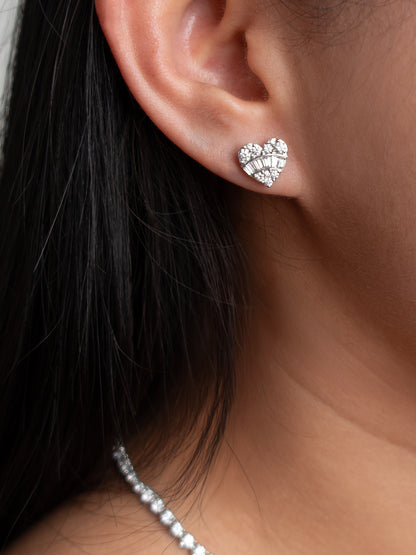 Fiorina Jewellery Diamond Heart Studs Model