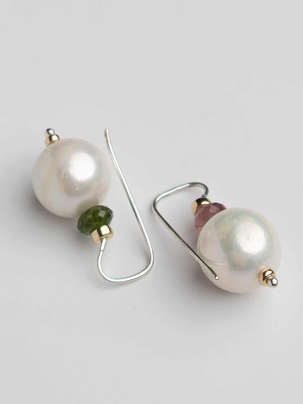 Edison Pearl Earrings with Tourmaline