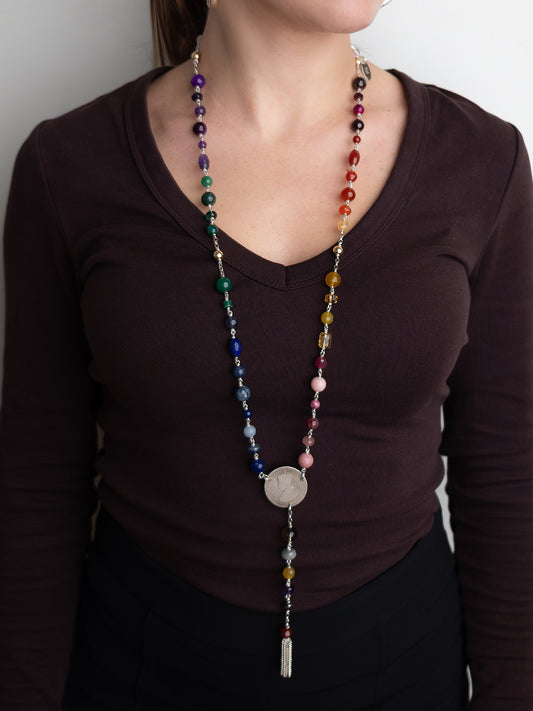 Chakra Rosary Necklace with Tassel