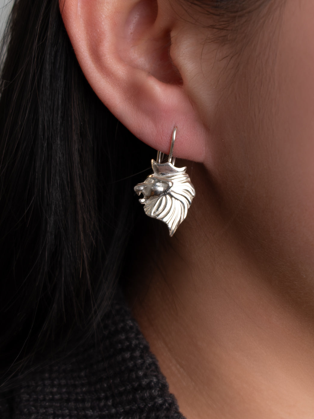 Simple French Lion Earrings