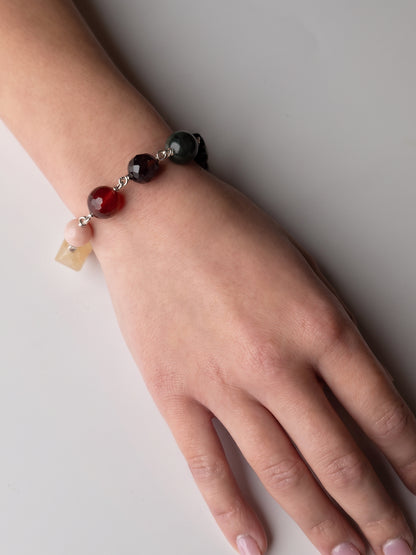 Muted Chakra Bracelet with Heart