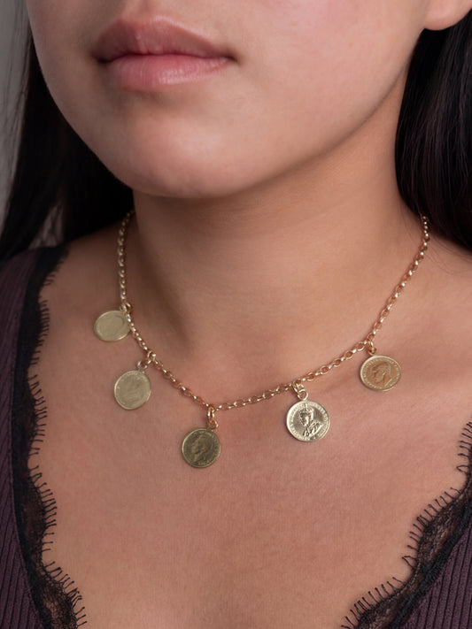 Fiorina Jewellery Gold Gypsy Coin 3p Necklace Model