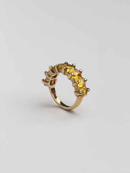 Fiorina Jewellery Gold Cuba Ring Citrine