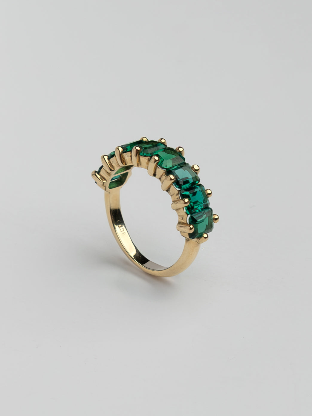 Fiorina Jewellery Gold Cuba Ring Emerald