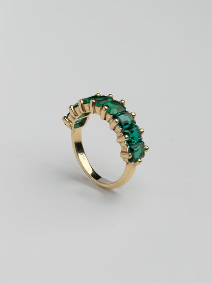 Fiorina Jewellery Gold Cuba Ring Emerald