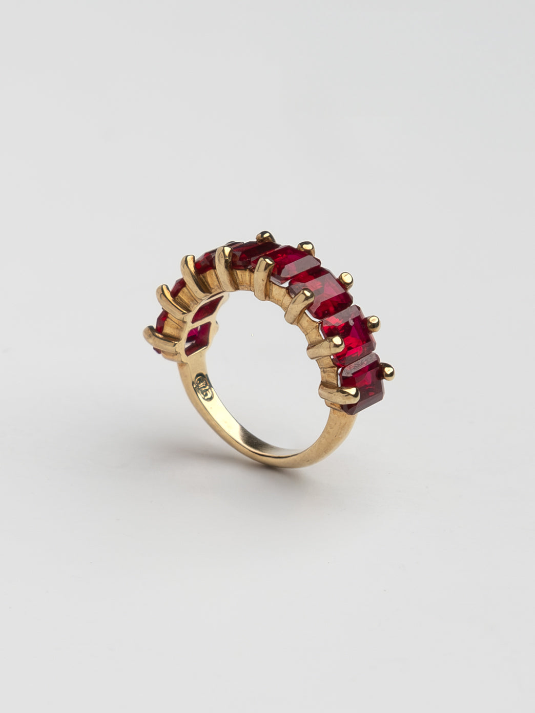 Fiorina Jewellery Gold Cuba Ring Ruby