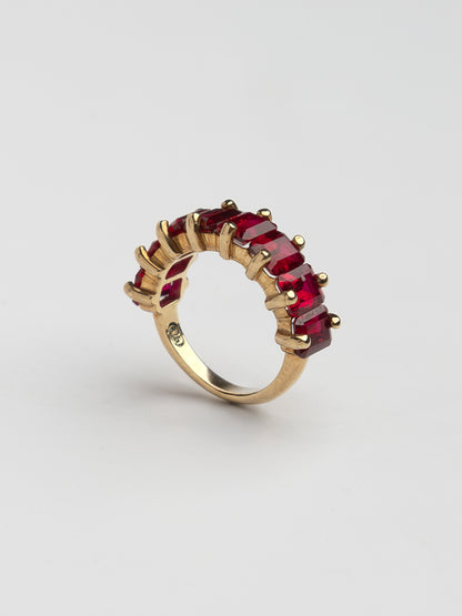 Fiorina Jewellery Gold Cuba Ring Ruby