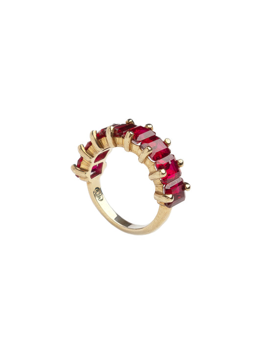 Fiorina Jewellery Gold Cuba Ring Ruby