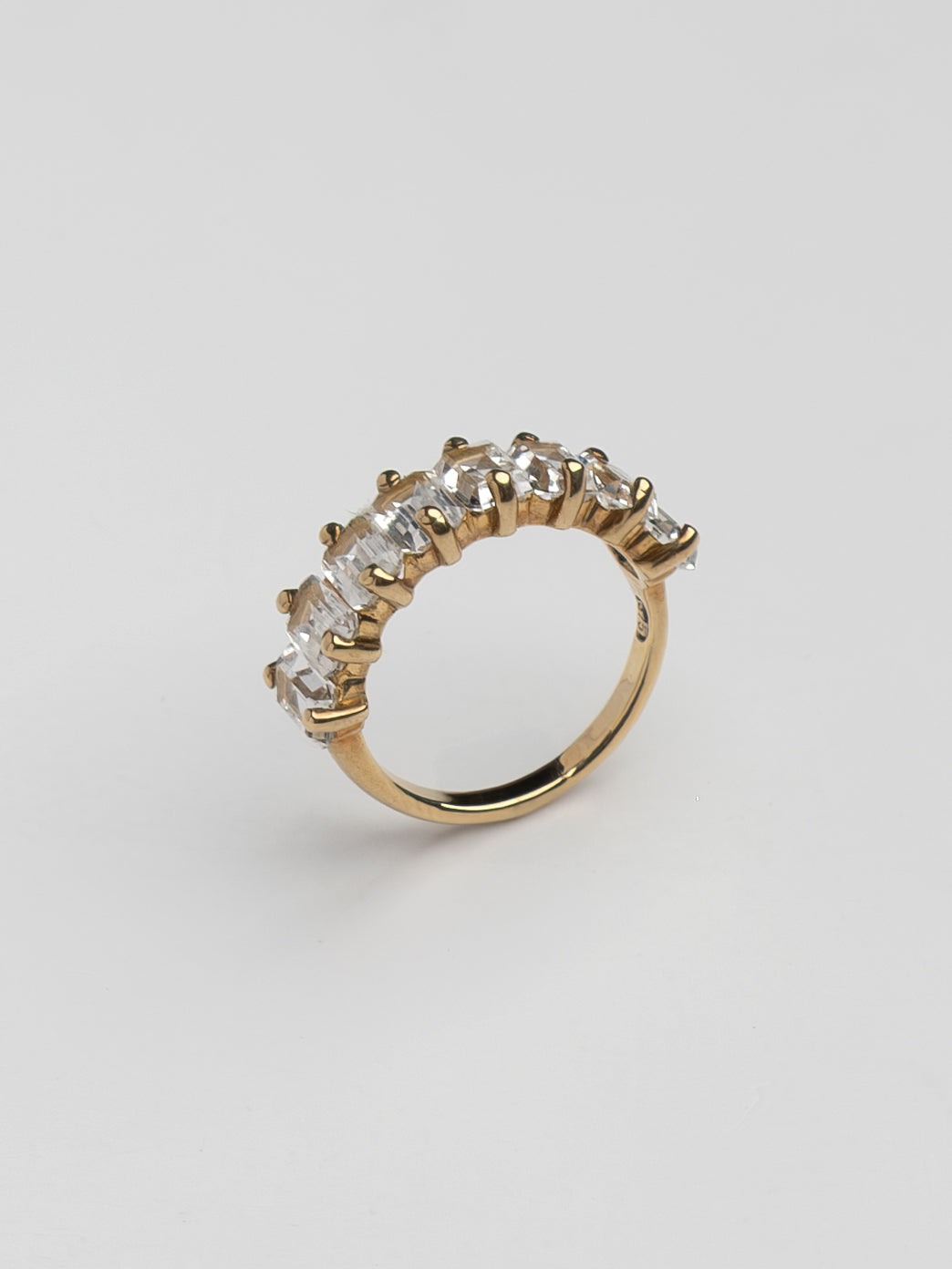 Fiorina Jewellery Gold Cuba Ring White