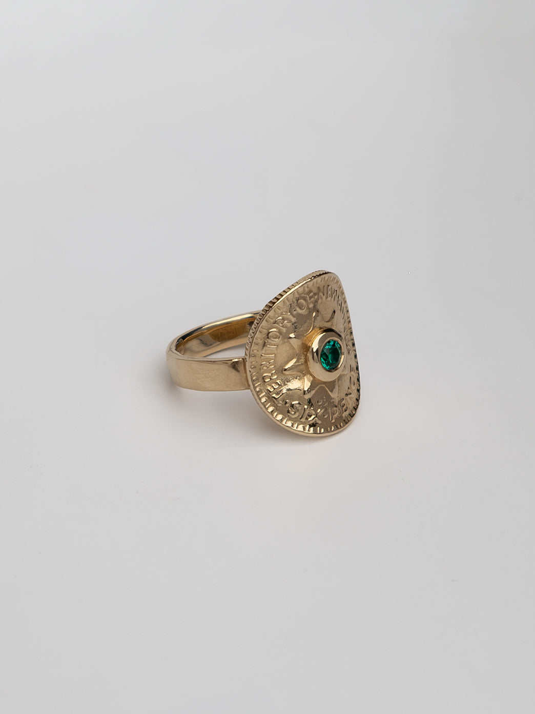 Gold Joy Bent Coin Ring