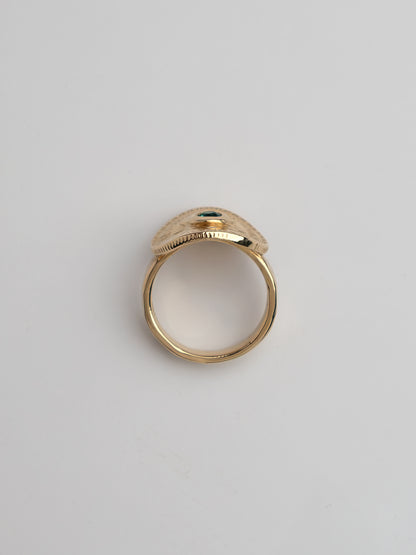 Gold Joy Bent Coin Ring