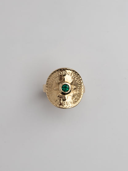 Fiorina Jewellery Gold Jou Bent Ring Emerald