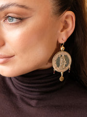 Fiorina Jewellery Gold Monster Gypsy Coin Earrings Model