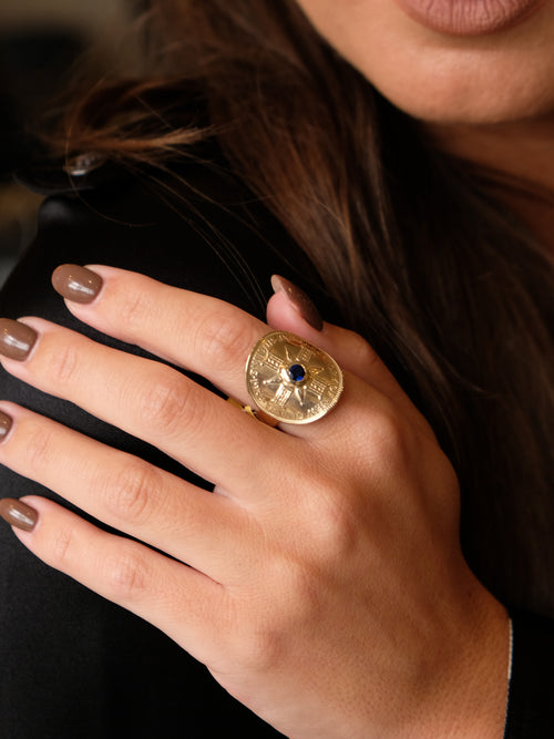 Fiorina Jewellery Gold PNG Bent Coin Ring