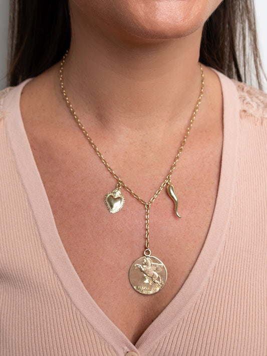 Fiorina Jewellery Gold Pegasus Necklace Model