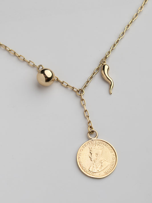 Fiorina Jewellery Gold Petit Pegasus Coin Necklace