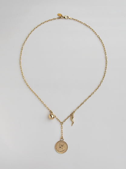 Fiorina Jewellery Gold Petit Pegasus Coin Necklace