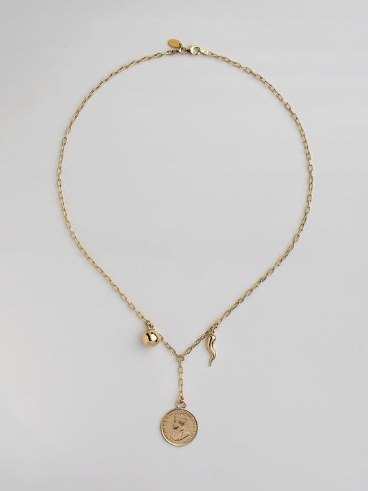 Fiorina Jewellery Gold Petit Pegasus Coin Necklace